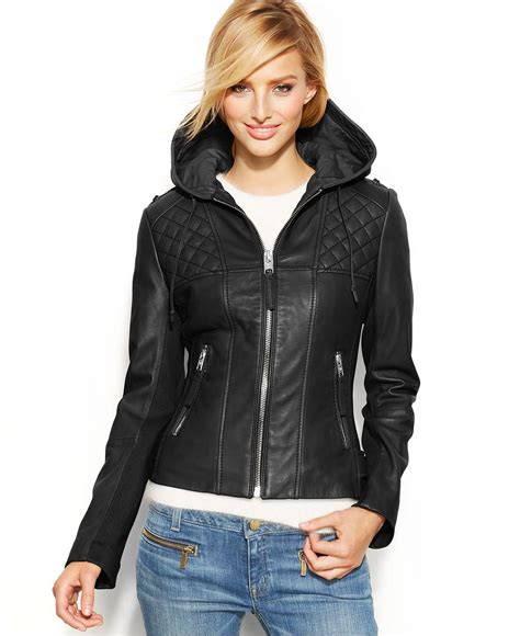 michael kors leather jacket womens|Michael Kors jacket women overcoat.